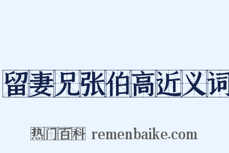 留妻兄张伯高近义词是什么意思的图片